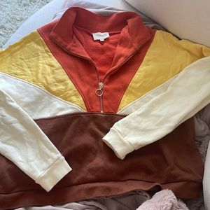 SÉZANE | Multi colour Quarter Zip Sweater